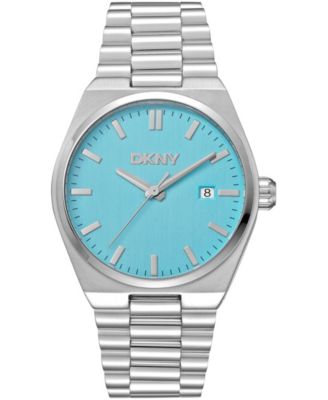 Men's Date Light Blue Dial Stainless Steel Bracelet Watch, 40mm