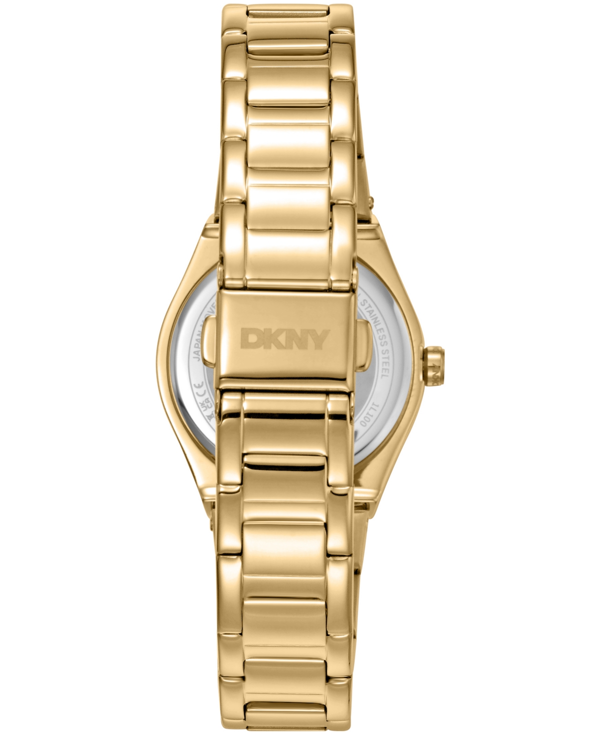 Dkny Women's Silver Dial Crystal Dial Markers Crystal Bezel Gold-Tone Stainless Steel Bracelet Watch, 30mm