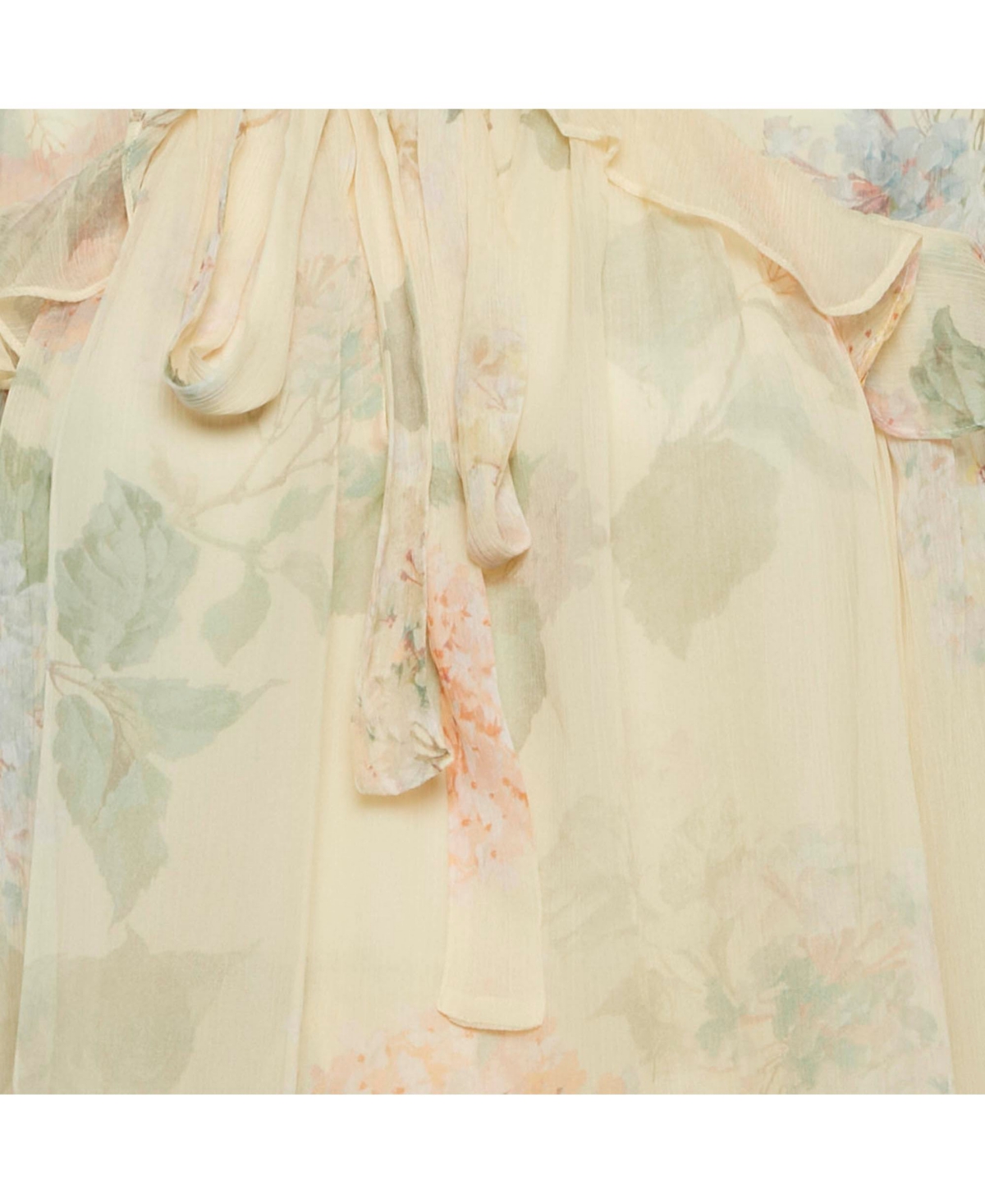 Pre-Owned Zimmermann Women's Floral Print Frill Detail Crepe Top & Skirt Set