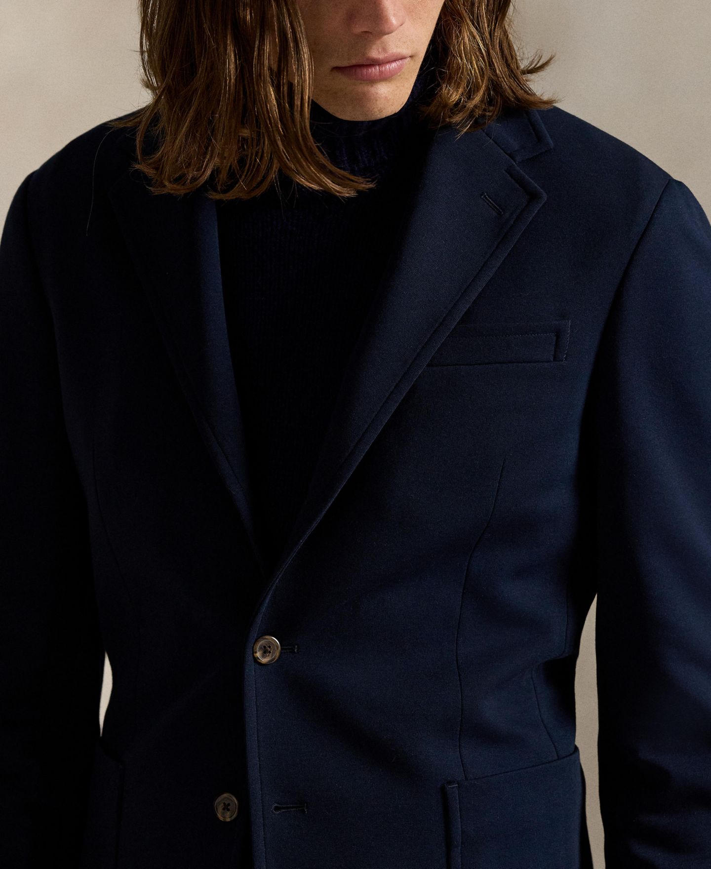 Мужская куртка Polo Ralph Lauren Modern-Fit Double-Knit, цвет: Тёмно-синий — фото 3