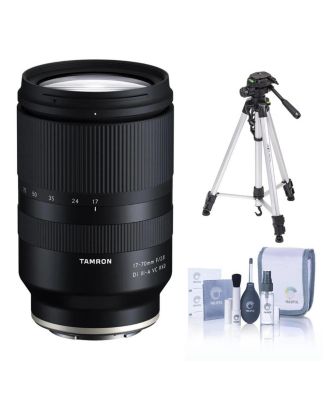 17-70mm f/2.8 Di III-A VC RXD Lens for Sony E, Bundle with 3-Section Aluminum Tripod and Cleaning Kit