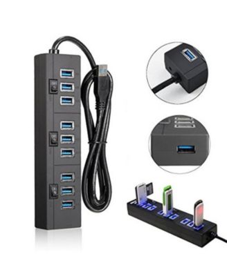 USB 3.0 Hub 10-Port Expander, for Laptop/Desktop, Portable USB Hub for Home Office/Gamers/Professionals