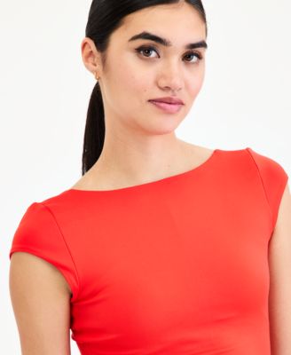 Women's Shelf-Bra Cap-Sleeve Top