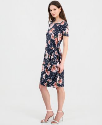 Women's Printed Short-Sleeve Sarong Dress