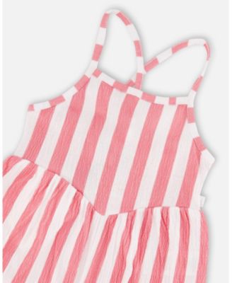 Toddler Girls Crinkle Jersey Striped Jumpsuit
