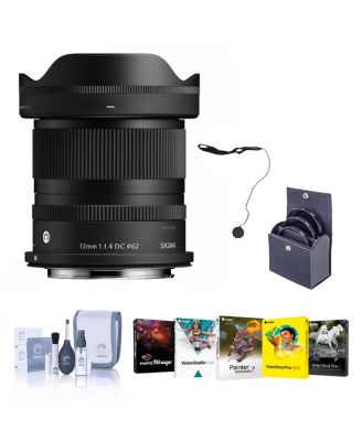 12mm f/1.4 DC Contemporary Lens for Canon RF, Bundle with 62mm Filter Kit, PC Software Kit, Cap Keeper and Cleaning Kit