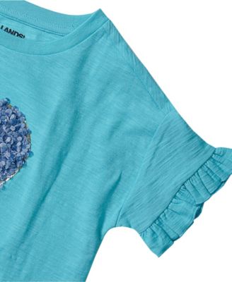 Girls Short Sleeve Ruffle Tee