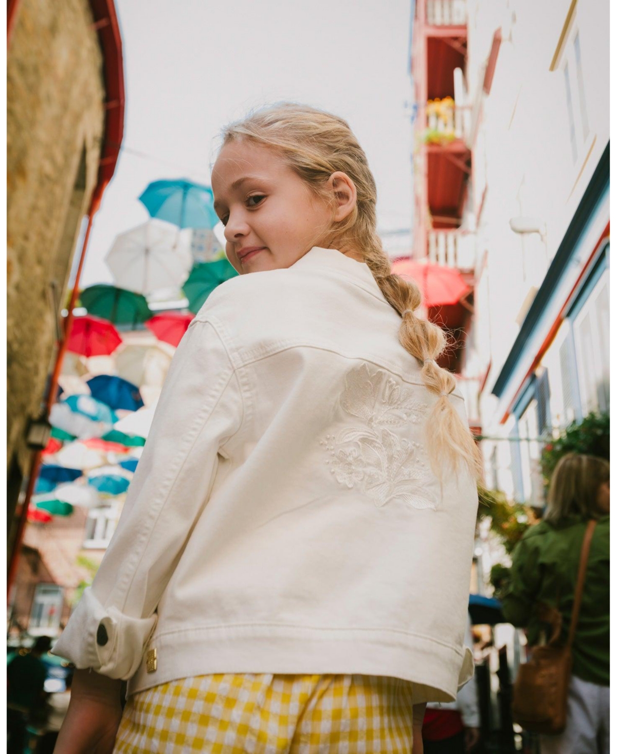 Deux par Girl Denim Jacket with Embroidery - Toddler|Child