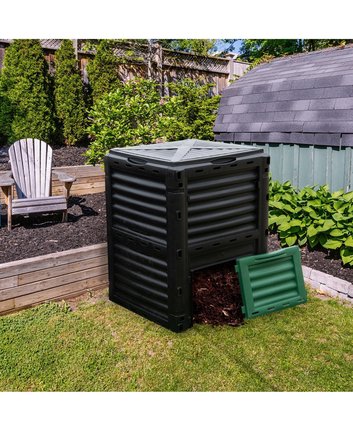 Costway 80 Gallon Compost Bin Garden Waste Container Grass Food Trash Barrel Fertilizer