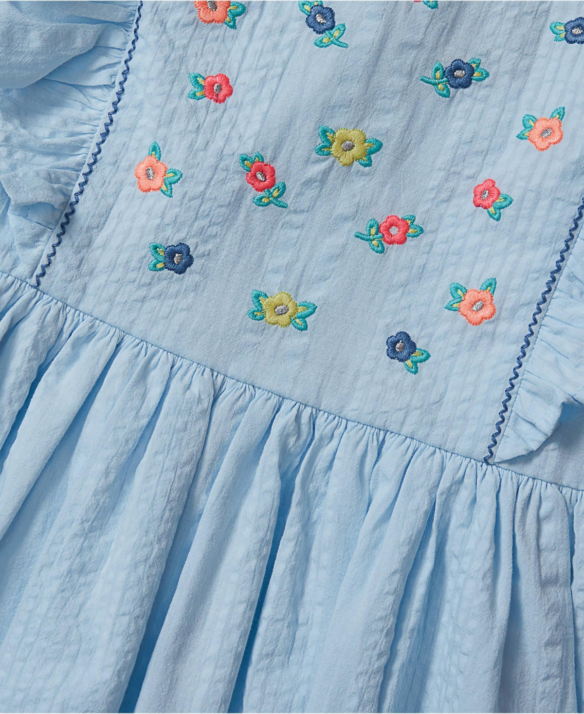 Lands' End Girls Short Sleeve Seersucker Dress