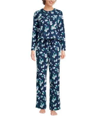 Women's Knit 2 Piece Pajama Set - Long Sleeve Top and Pants
