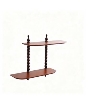 Two-Tier Wall Floating Shelf with Roman Columns for Home Decor