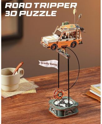 Pendulum Balance Toy, 3D Wooden Puzzles for Adults, Retro Road Tripper Car, DIY Craft Wood Puzzle Kit, Unique Gift for Men Women Festival