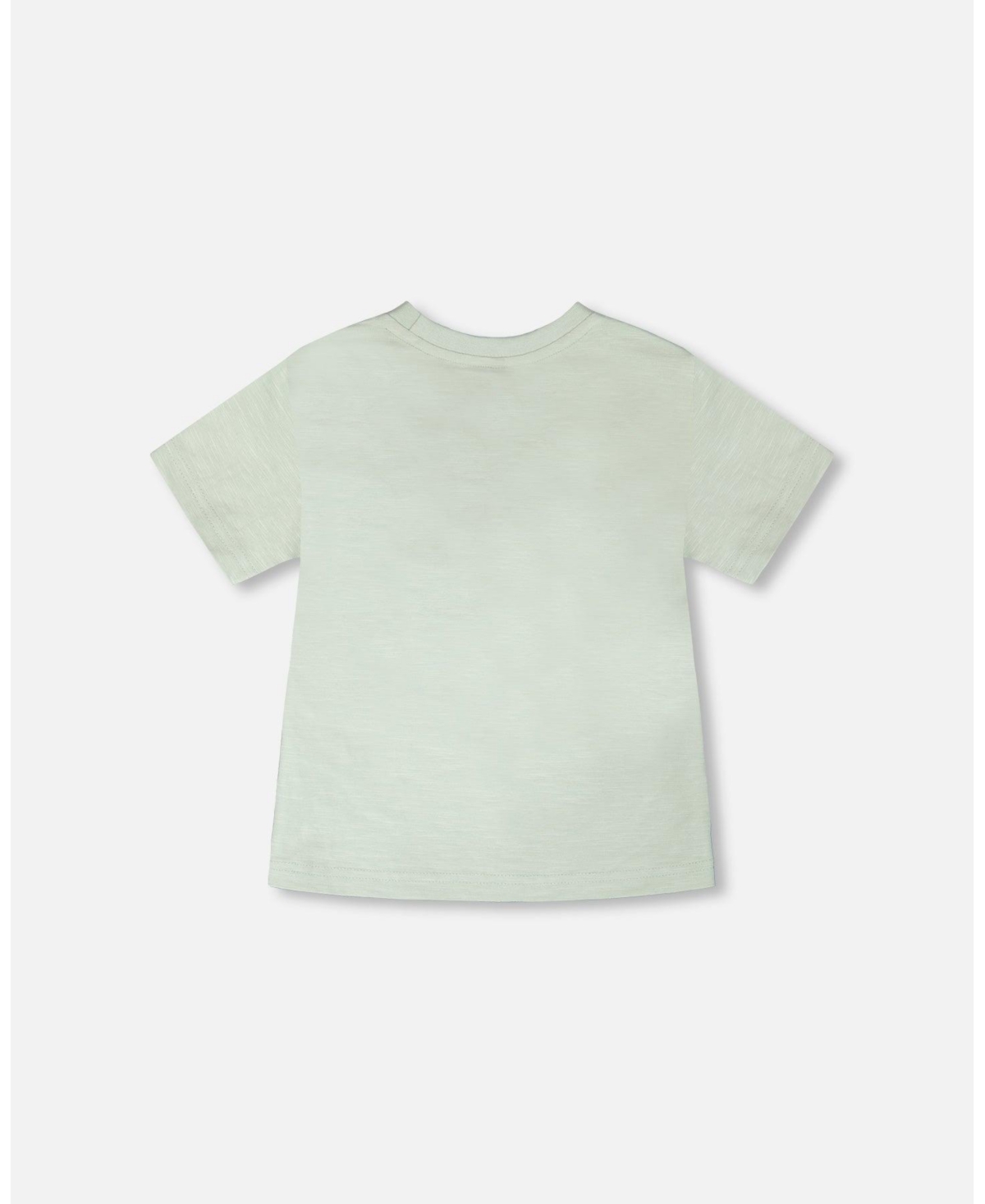 Deux par Toddler Boys ganic Cotton T-Shirt Mint Green Safari Print