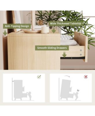 5 Drawer Dressers, Modern Fluted Closet Dressers Chest of Drawers, Wood Storage Dresser Chest of Drawers for Bedroom Living Room Hallway