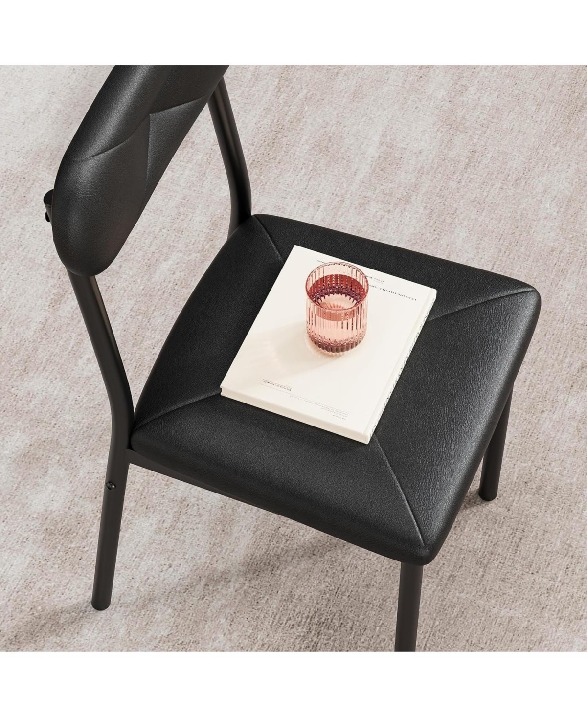 gaomon Small Dining Table Set for 2, Kitchen and Chairs of 3Pcs Room with 2 Upholstered