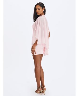 Women's Umeko Tulip Pink Asymmetrical Cape Mini Dress