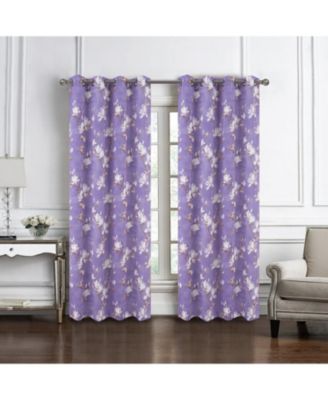 100% Polyester Aiden Printed Textured Grommet Curtain Panel