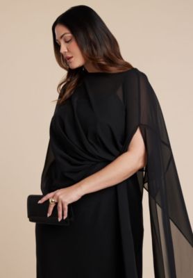 Women's Flowy Sheer Cape Dress