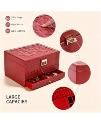 3-Layer Jewelry Organizer with Removable Dividers for Flexible Storage