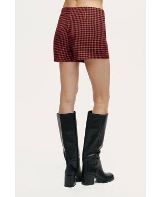 Women's Checked High-Rise Mini Skort