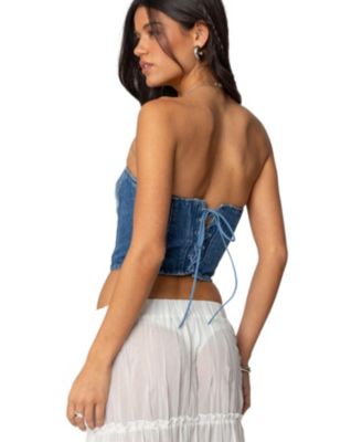 Women's Tula Embroidered Denim Corset