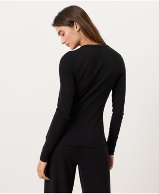 Women's Dream Rib Slim Henley made with organic cotton Top