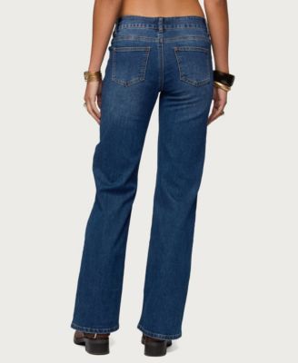 Women's Studded Low Rise Straight Leg Jeans