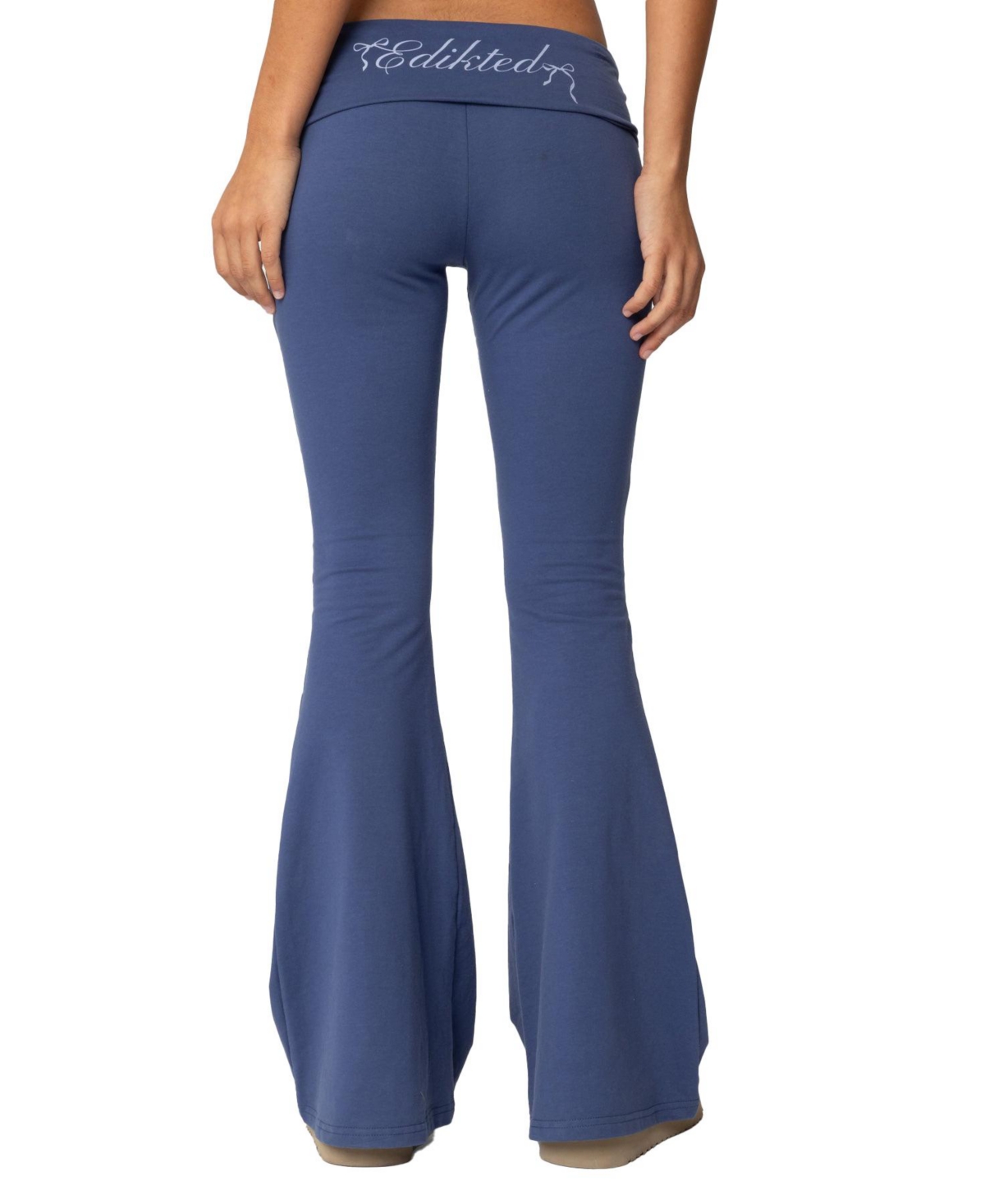 Edikted Women's Aiyana Fold Over Flared Leggings