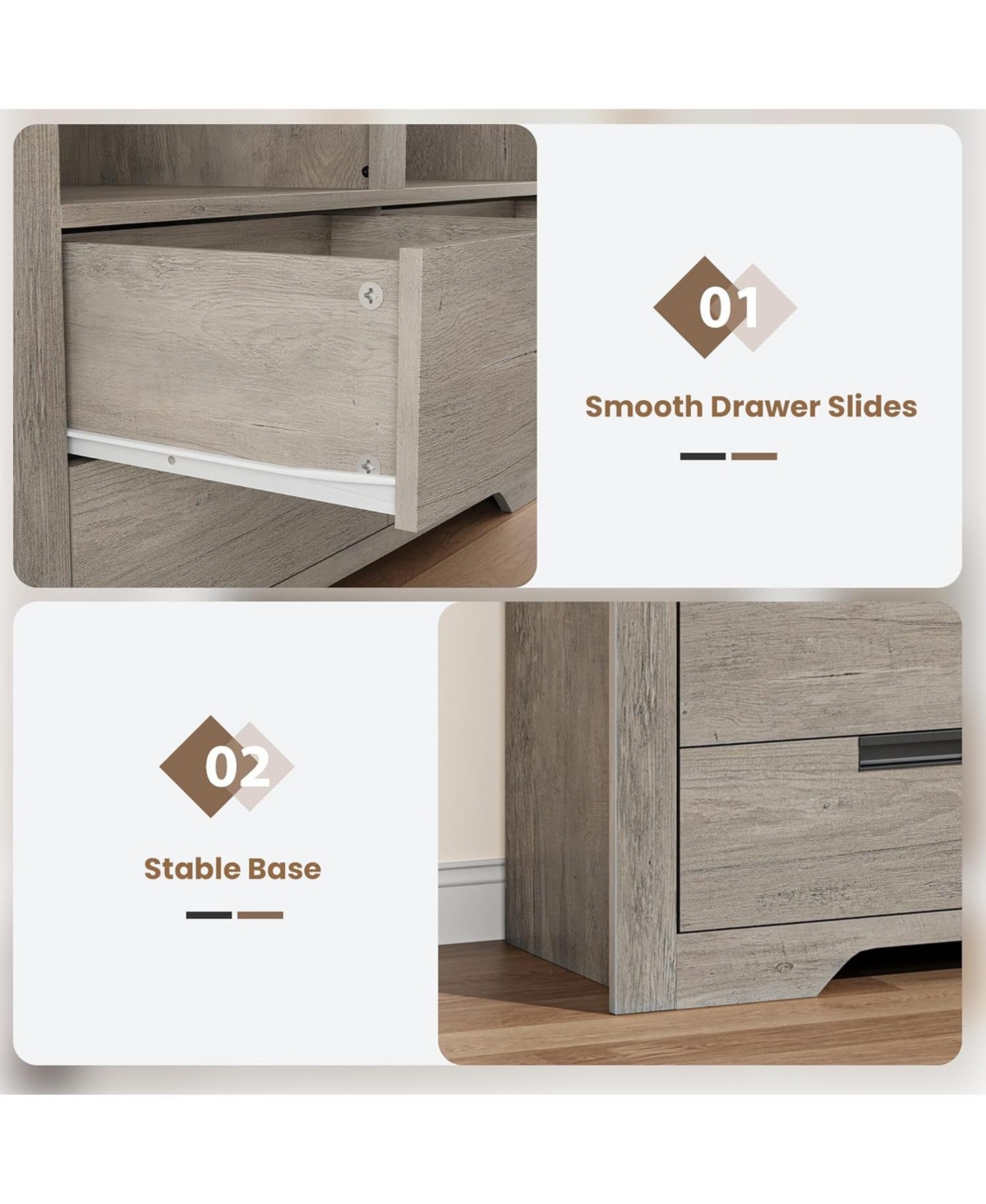 gaomon 72" Tall Bookshelf with 4 Drawers, Farmhouse 6-Tier Double Wide Bookcase Storage, Large Freestanding