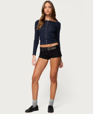 Women's Cameo Boat Neck Button Up Top