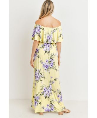 Maternity Off-Shoulder Ruffled Maxi Dress