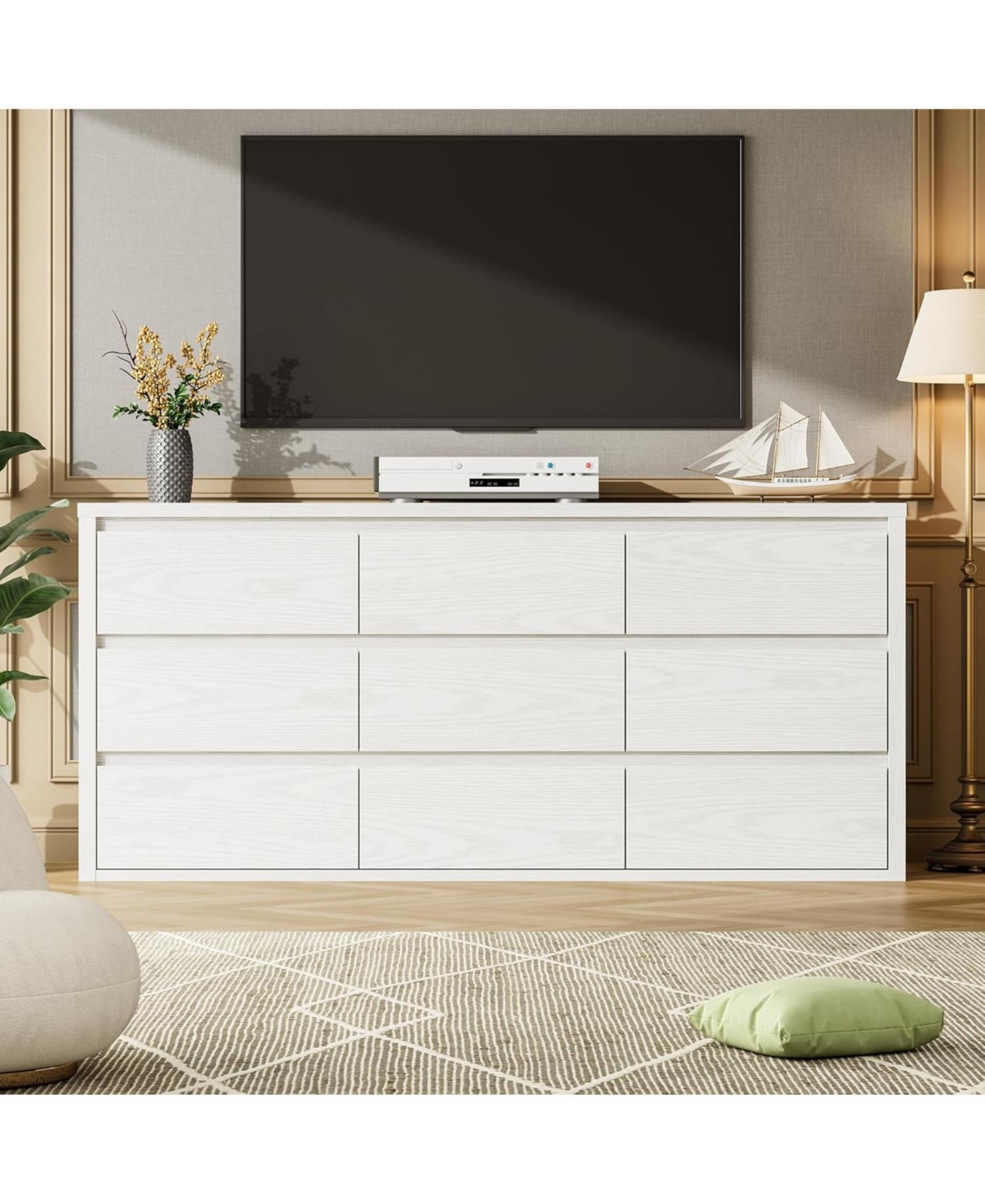 gaomon 9 Drawer Dresser for Bedroom, Wide Modern Chest of Drawers, Large Wood Wooden Storage Organizer Living Room, Hallway