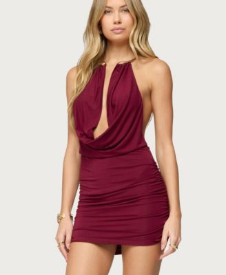 Women's Keily Choker Cowl Neck Mini Dress