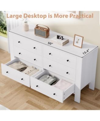 6 Drawer Dresser for Bedroom, Modern Wide Dresser Organizer with Storage Drawers, Wooden Chests of Drawers for Bedroom, Entryway, Hallway, Home