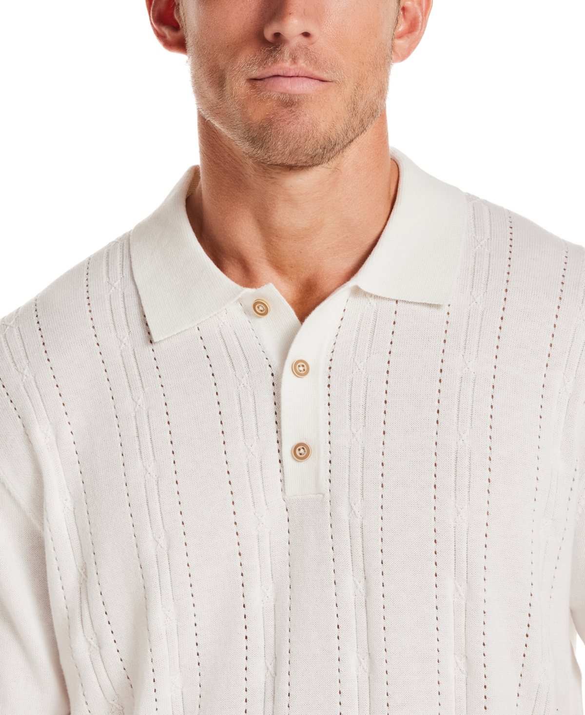 Weatherproof Vintage Men's Regular-Fit Pointelle Sweater-Knit Polo Shirt