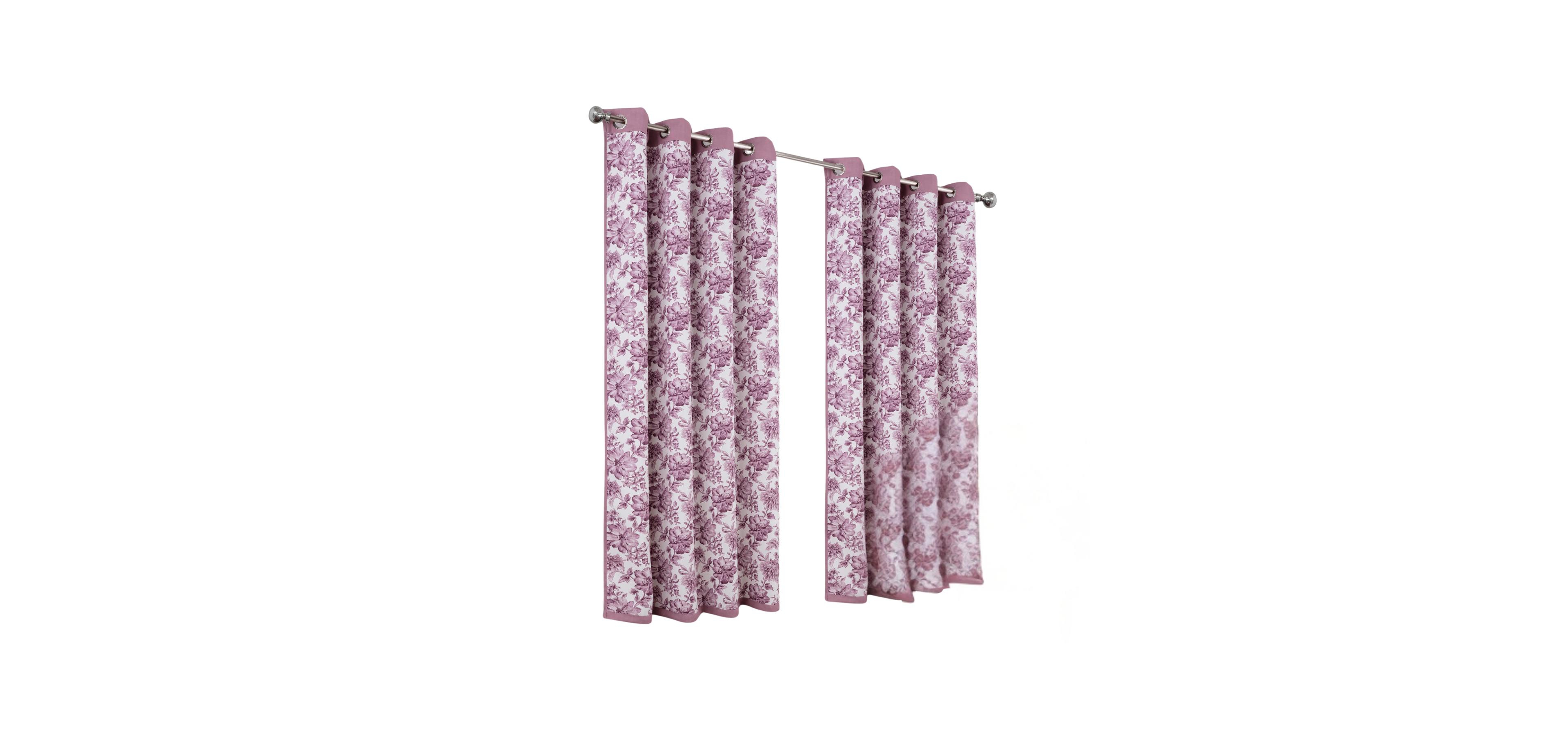 Olivia Gray 100% Polyester 190 Gsm Eloise Reversible Blackout Grommet Curtain Panel 54" x 90" Purple