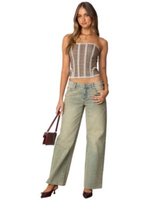 Women's Jaiden Houndstooth Plaid Corset