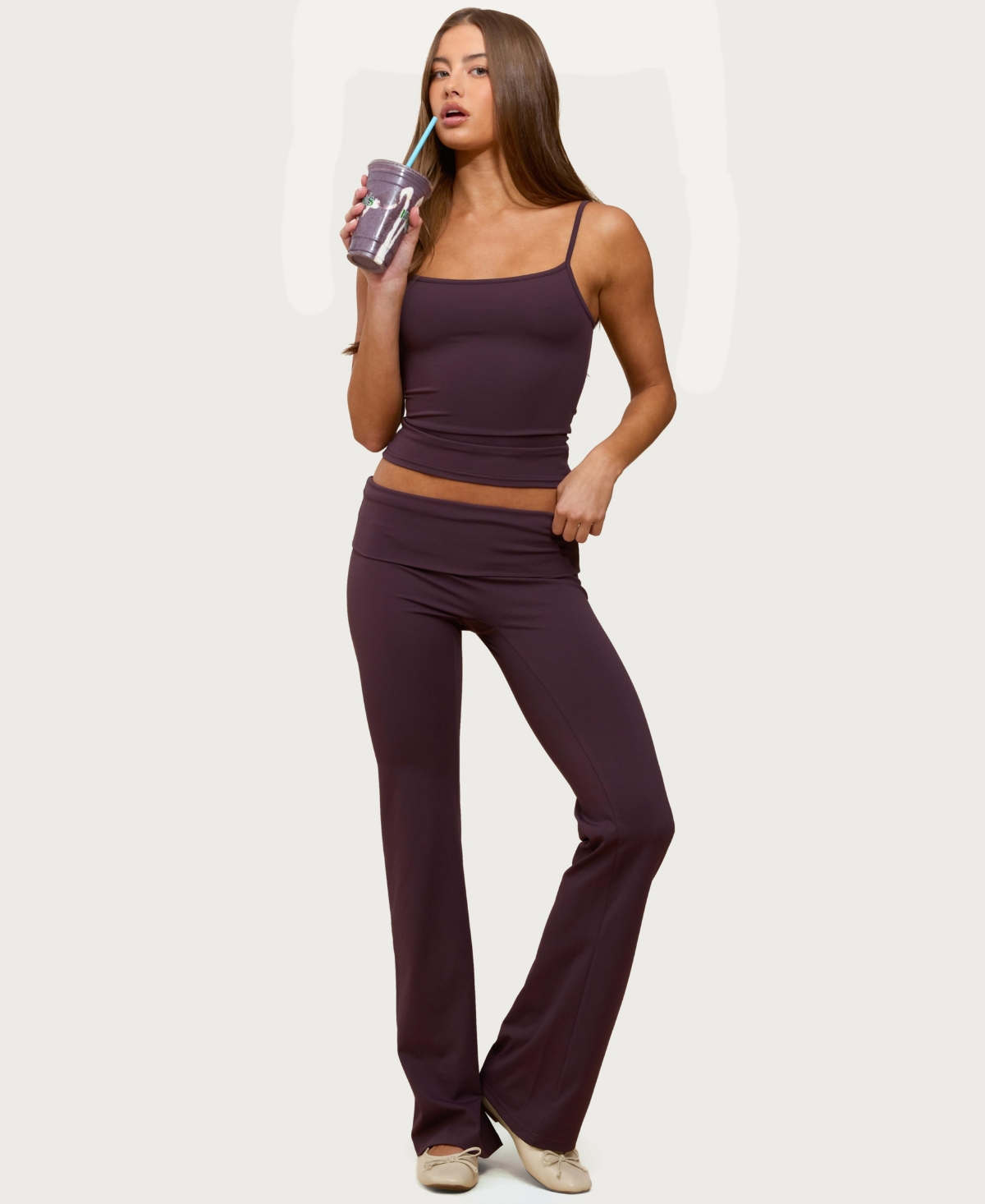 Edikted Women's Oriane Foldover Flared Leggings