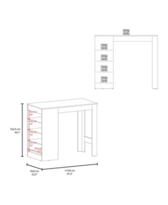 Luna Modern Kitchen Island with Open Storage, Wenge
