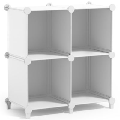 4-Cube Storage Organizer Cubby Shelf for Closet, Toys, Books, and More Space-Saving Bookshelf for Bedroom, Living Room, or Office