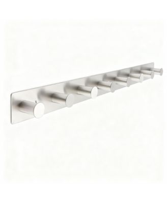 Stainless Steel Wall Coat Rack with 8 Hooks for Hats, Clothes, Towels