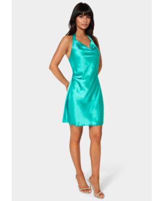 Women's Satin Sash Neck Mini Dress