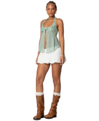 Women's Livvie Eyelet Bubble Mini Skirt