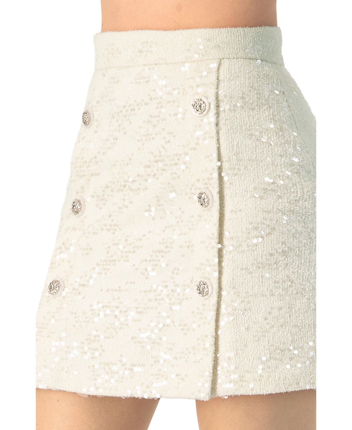 Ivonne Women's Short Skirt with Front Buttons