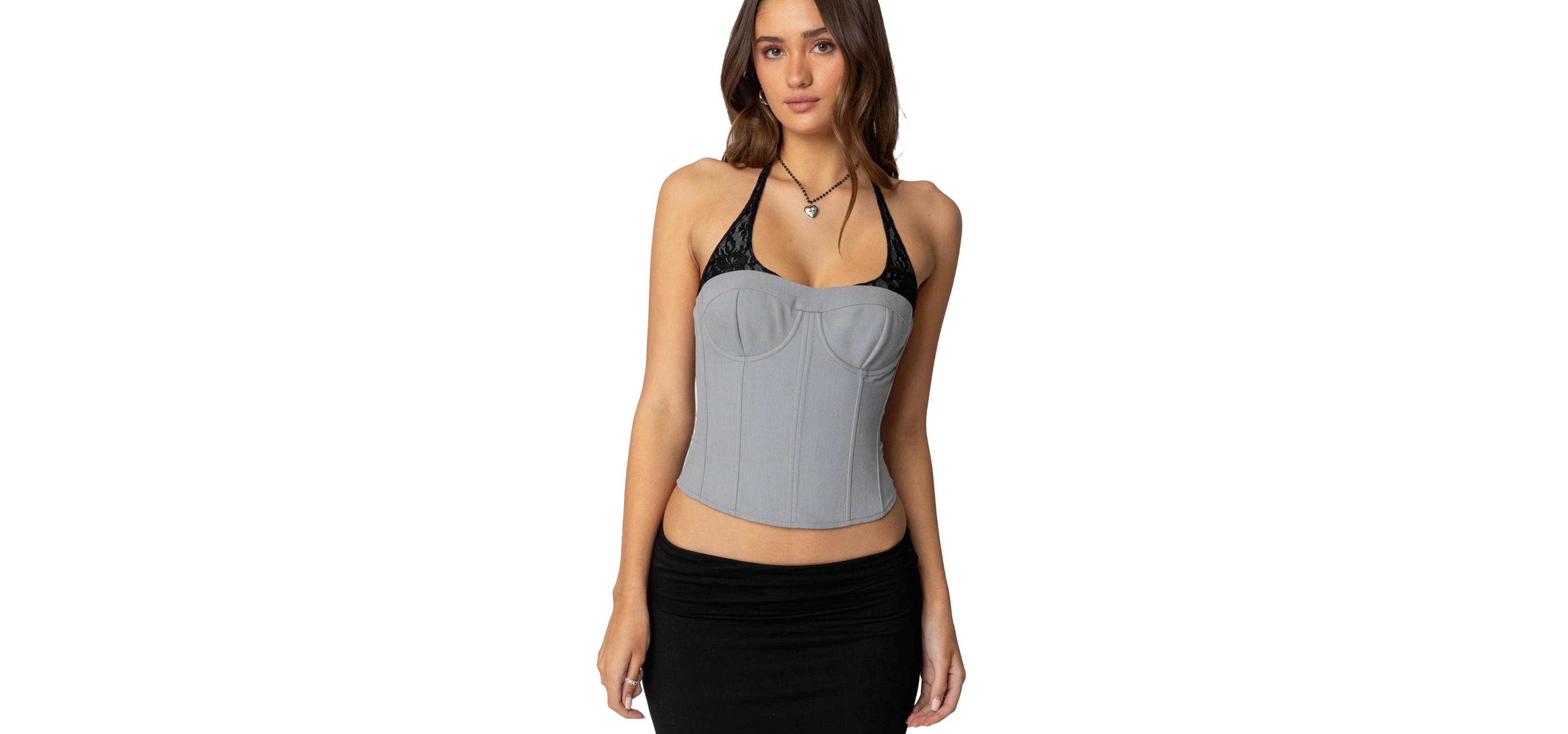 Edikted Women's Jara Layered Lace Halter Corset