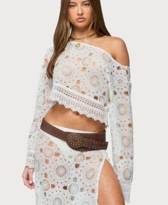 Women's Milana Sheer Lace Off Shoulder Top