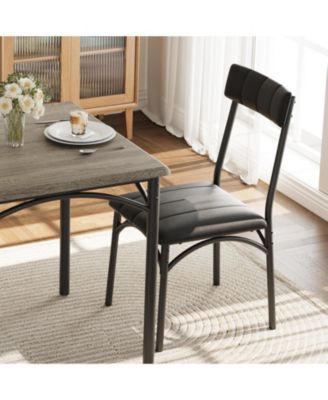 Dining Table Set, 1 Table and 2 Upholstered Chairs, for Breakfast Nooks and Small Dining Rooms, Ideal for Kitchen
