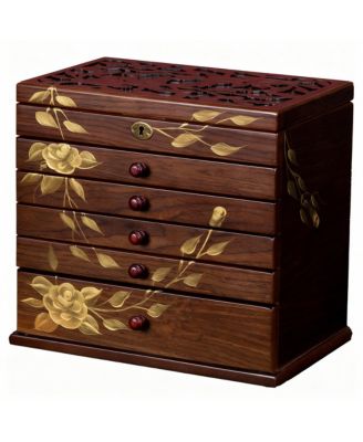 Handcrafted Floral Wooden Jewelry Box