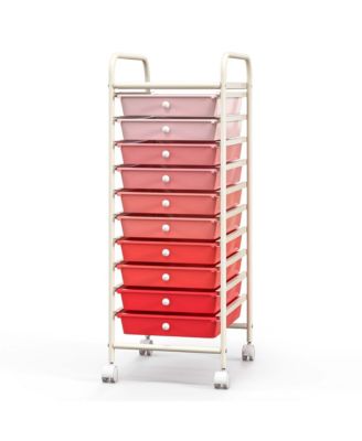 10 Drawer Rolling Storage Cart Scrapbook Paper Office School Organizer